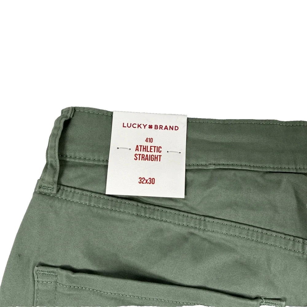 NWT Lucky Brand Men's 410 Athletic Straight Pants Desert Sage Size 32x30 Green